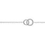 Bracelet en argent rhodié chaîne avec 2 petits anneaux emmaillés, 1 lisse et l'autre orné d'oxydes blancs ... Bracelet en argent rhodié chaîne avec 2 petits anneaux emmaillés, 1 lisse et l'autre orné d'oxydes blancs ...