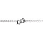Bracelet en argent rhodi� cha�ne avec 2 petits coeurs d�coup�s et ouvrag�s au milieu - longueur 16cm ...