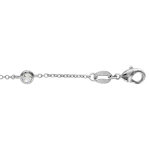 Bracelet en argent rhodi� cha�ne avec 5 oxydes blancs sertis clos - longueur 16, 5cm + 2cm de rallonge ...