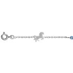 Bracelet en argent rhodié chaîne avec alternance de chevaux et d'oxydes bleu ciel - longueur 17, 5cm ... Bracelet en argent rhodié chaîne avec alternance de chevaux et d'oxydes bleu ciel - longueur 17, 5cm ...