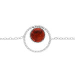 Bracelet en argent rhodi chane avec ambre vritable 16 + 3cm
