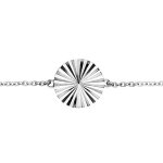 Bracelet en argent rhodié chaîne disque ethnique 16 + 2cm Bracelet en argent rhodié chaîne disque ethnique 16 + 2cm