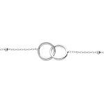 Bracelet en argent rhodi� cha�ne avec double cercle entrem�l� 15 + 3cm