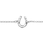 Bracelet en argent rhodié chaîne avec fer à cheval 16 + 3cm Bracelet en argent rhodié chaîne avec fer à cheval 16 + 3cm