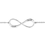 Bracelet en argent rhodié chaîne avec infini à graver 1 ou 2 prénoms - longueur 16cm + 3cm de rallonge ... Bracelet en argent rhodié chaîne avec infini à graver 1 ou 2 prénoms - longueur 16cm + 3cm de rallonge ...