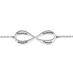 Bracelet en argent rhodié chaîne avec infini à graver 3 ou 4 prénoms - longueur 16cm + 3cm de rallonge ... Bracelet en argent rhodié chaîne avec infini à graver 3 ou 4 prénoms - longueur 16cm + 3cm de rallonge ...