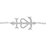 Bracelet en argent rhodié chaîne maille forçat et croix camarguaise 15 + 3cm Bracelet en argent rhodié chaîne maille forçat et croix camarguaise 15 + 3cm