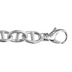 Bracelet en argent rhodi chane maille marine massive ovale 18. 5 cm