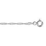 Bracelet en argent rhodi� cha�ne maille singapour - largeur 1, 5mm et longueur 18cm