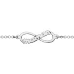 Bracelet en argent rhodi� cha�ne avec au milieu symbole infini avec d�coupe  maman  au centre - longueur ...