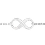 Bracelet en argent rhodi� cha�ne avec symbole infini en c�ramique blanche au milieu - longueur 16cm + ...