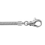 Bracelet en argent rhodi chane tube serpent pour charms - longueur 18cm fermoir mousqueton