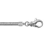 Bracelet en argent rhodi chane tube serpent pour charms - longueur 21cm fermoir mousqueton