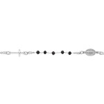 Bracelet en argent rhodié chapelet boules facetées spinelle noires - 16 + 4cm Bracelet en argent rhodié chapelet boules facetées spinelle noires - 16 + 4cm