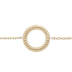 Bracelet en argent rhodi� et dorure jaune cha�ne avec cercle torsad� �vid� 16 + 3cm