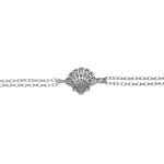 Bracelet en argent rhodi double chane coquille saint - jacques de compostelle oxydes blancs sertis ...