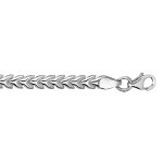 Bracelet en argent rhodi maille fantaisie pi 17cm