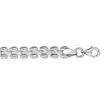 Bracelet en argent rhodié maille fantaisie large 18cm Bracelet en argent rhodié maille fantaisie large 18cm
