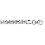 Bracelet en argent rhodi maille fantaisie en x 17cm