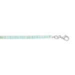 Bracelet en argent rhodié rondelles pierre turquoise véritable 17 + 3cm Bracelet en argent rhodié rondelles pierre turquoise véritable 17 + 3cm
