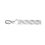 Bracelet en argent tress avec brins ouvrags - longueur 18cm