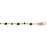 Bracelet een plaqu� or tutti frutti boules facet�es noires et navettes d'oxydes noirs - 16 + 3cm