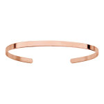 Bracelet esclave en plaqu or rose ruban fin ouvert  graver