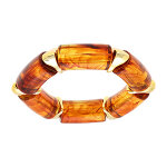 Bracelet extensible couleur ambre miel � inserts dor�s