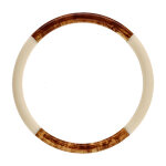 Bracelet jonc 6mm en r�sine couleur ambre et blanc - 60mm