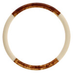 Bracelet jonc 6mm en r�sine couleur ambre et blanc - 63mm