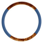 Bracelet jonc 6mm en r�sine couleur ambre et bleu - 63mm