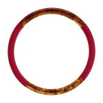 Bracelet jonc 6mm en r�sine couleur ambre et bordeau - 60mm