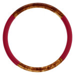 Bracelet jonc 6mm en r�sine couleur ambre et bordeau - 63mm