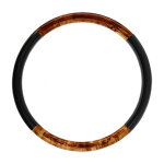 Bracelet jonc 6mm en r�sine couleur ambre et noir - 60mm