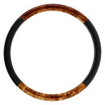 Bracelet jonc 6mm en r�sine couleur ambre et noir - 63mm