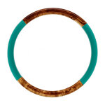 Bracelet jonc 6mm en r�sine couleur ambre et turquoise - 60mm