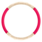 Bracelet jonc 6mm en r�sine couleur ivoire et fushia - 63mm