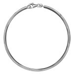 Bracelet jonc en argent massif pour charms largeur 3mm et diamètre 66mm et fermoir mousqueton Bracelet jonc en argent massif pour charms largeur 3mm et diamètre 66mm et fermoir mousqueton