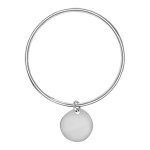 Bracelet jonc en argent massif largeur 3mm et diamètre 62mm avec galet coulissant à graver Bracelet jonc en argent massif largeur 3mm et diamètre 62mm avec galet coulissant à graver