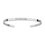 Bracelet jonc en argent rhodié ruban ouvert à graver - largeur 3mm et taille 60mm x 47mm Bracelet jonc en argent rhodié ruban ouvert à graver - largeur 3mm et taille 60mm x 47mm