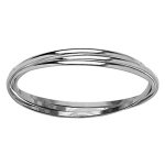 Bracelet jonc en argent trois anneaux - largeur 4mm et diamètre 66mm Bracelet jonc en argent trois anneaux - largeur 4mm et diamètre 66mm