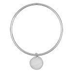 Bracelet jonc pour enfant en argent massif largeur 2mm et diamètre 54mm avec galet coulissant à graver ... Bracelet jonc pour enfant en argent massif largeur 2mm et diamètre 54mm avec galet coulissant à graver ...