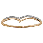 Bracelet jonc en plaqué or articulé forme pointe avec oxydes blancs sertis Bracelet jonc en plaqué or articulé forme pointe avec oxydes blancs sertis