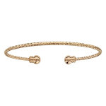 Bracelet jonc en plaqu or diamant et ouvert avec 1 boule lisse  chaque extrmit