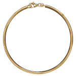 Bracelet jonc en vermeil massif fil 3mm diam�tre 70 non articule avec mousqueton pour charms (kit 4)