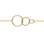 Bracelet en plaqué or chaîne avec 3 cercles de taille dégradée - longueur 17cm + 2cm de rallonge Bracelet en plaqué or chaîne avec 3 cercles de taille dégradée - longueur 17cm + 2cm de rallonge