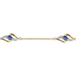 Bracelet en plaqu or chane avec 3 motifs 2 brins torsads dont 1 lisse et l'autre orn d'oxydes blancs ...