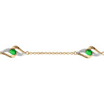 Bracelet en plaqu or chane avec 3 motifs 2 brins torsads dont 1 lisse et l'autre orn d'oxydes blancs ...