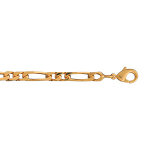 Bracelet en plaqu or chane maille figaro 1 + 2 largeur 4mm et longueur 18cm