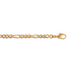 Bracelet en plaqu or chane maille figaro 1 + 3 largeur 3mm et longueur 18cm